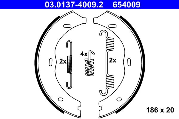 ATE 03.0137-4009.2 - Bremsbackensatz, Feststellbremse