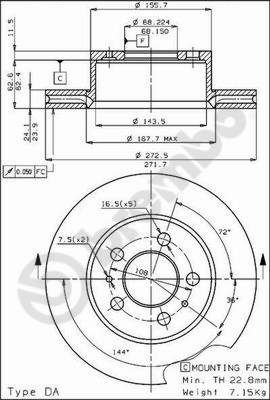 BREMBO 09.2716.10 - Bremsscheibe
