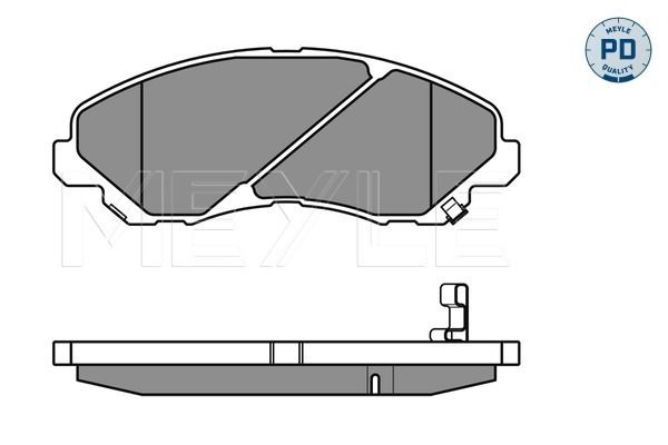 MEYLE 025 235 8416/PD - Bremsbelagsatz, Scheibenbremse