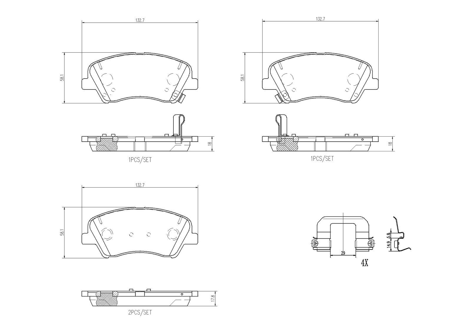 BREMBO P 30 098 - Bremsbelagsatz, Scheibenbremse