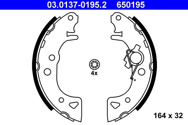 ATE 03.0137-0195.2 - Bremsbackensatz