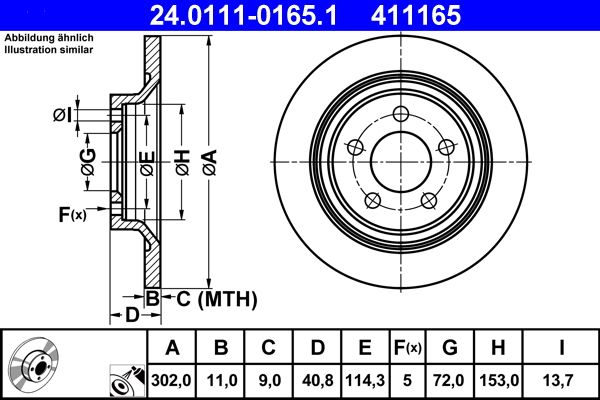 ATE 24.0111-0165.1 - Bremsscheibe