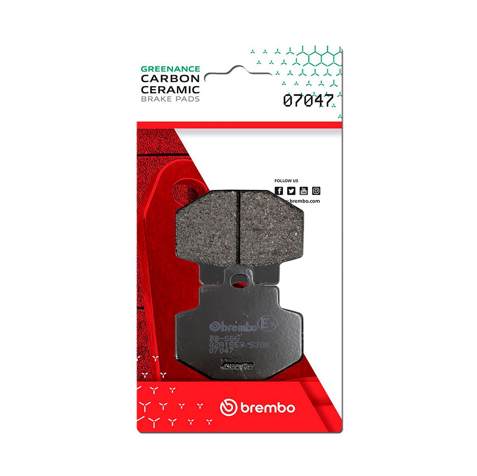 BREMBO 07047 - Bremsbelagsatz, Scheibenbremse