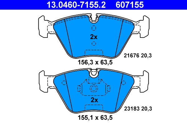 ATE 13.0460-7155.2 - Bremsbelagsatz, Scheibenbremse