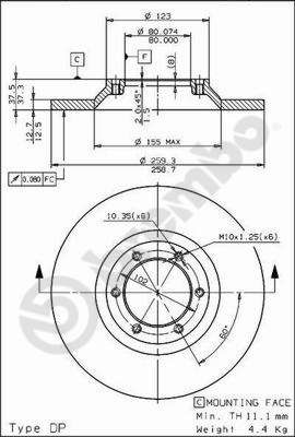 BREMBO 08.7197.10 - Bremsscheibe