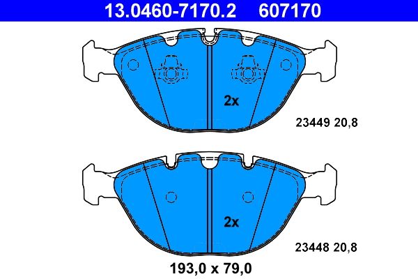 ATE 13.0460-7170.2 - Bremsbelagsatz, Scheibenbremse