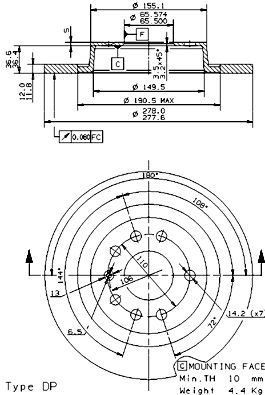 BREMBO 08.9511.11 - Bremsscheibe