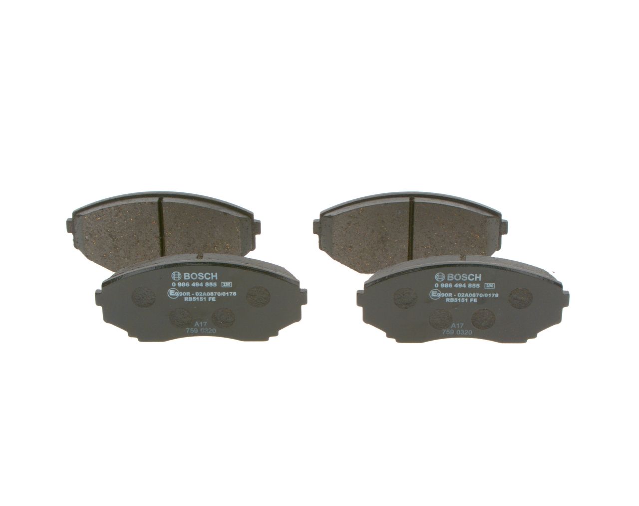 BOSCH 0 986 494 855 - Bremsbelagsatz, Scheibenbremse