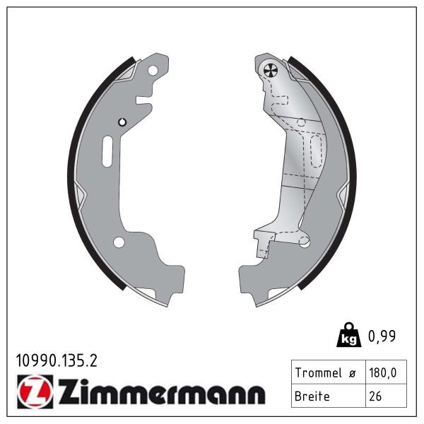 ZIMMERMANN 10990.135.2 - Bremsbackensatz