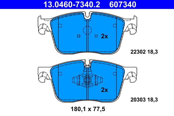 ATE 13.0460-7340.2 - Bremsbelagsatz, Scheibenbremse
