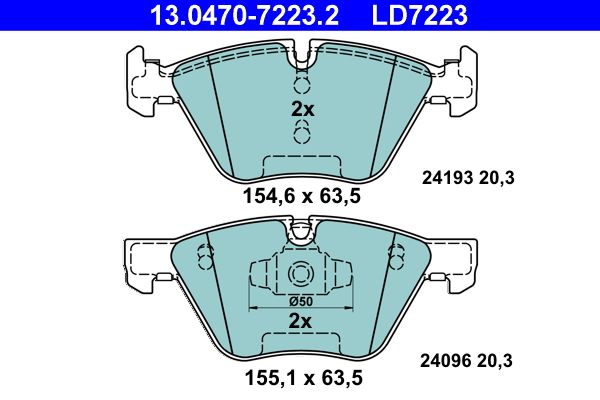 ATE 13.0470-7223.2 - Bremsbelagsatz, Scheibenbremse
