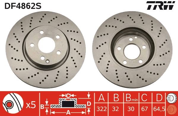 TRW DF4862S - Bremsscheibe