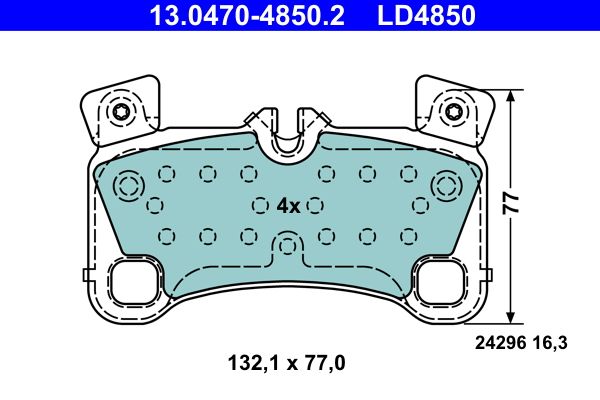 ATE 13.0470-4850.2 - Bremsbelagsatz, Scheibenbremse