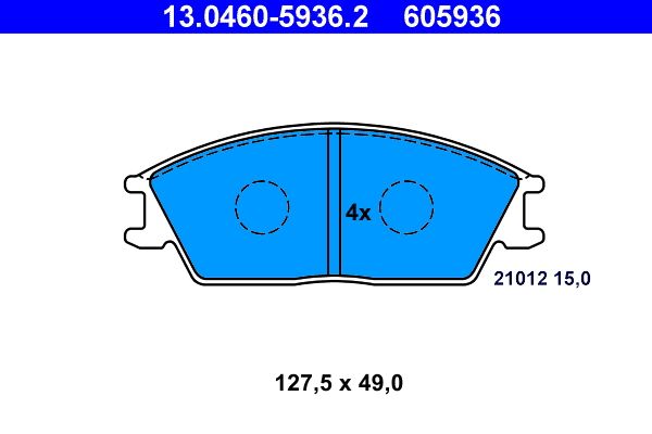 ATE 13.0460-5936.2 - Bremsbelagsatz, Scheibenbremse