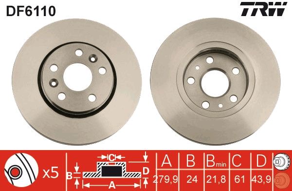 TRW DF6110 - Bremsscheibe