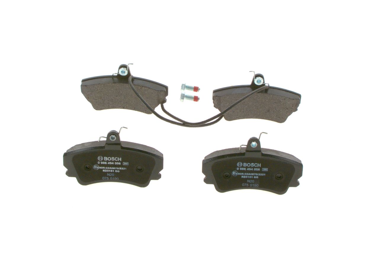 BOSCH 0 986 494 056 - Bremsbelagsatz, Scheibenbremse