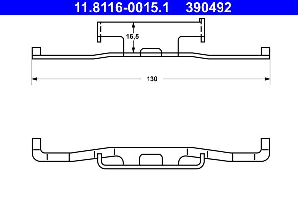 ATE 11.8116-0015.1 - Feder, Bremssattel
