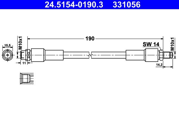 ATE 24.5154-0190.3 - Bremsschlauch