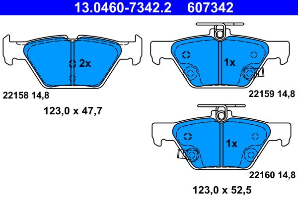 ATE 13.0460-7342.2 - Bremsbelagsatz, Scheibenbremse