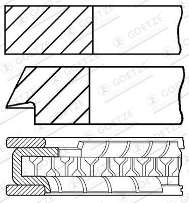 GOETZE ENGINE 08-102200-00 - Kolbenringsatz