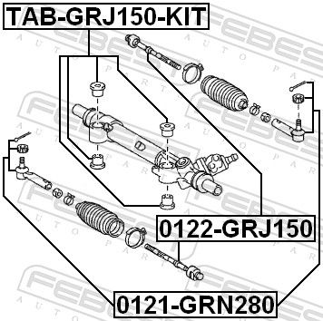 FEBEST 0122-GRJ150 - Axialgelenk, Spurstange