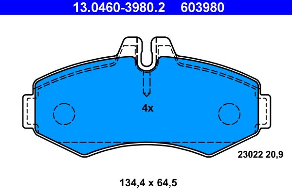 ATE 13.0460-3980.2 - Bremsbelagsatz, Scheibenbremse