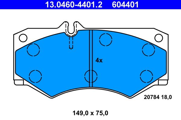 ATE 13.0460-4401.2 - Bremsbelagsatz, Scheibenbremse