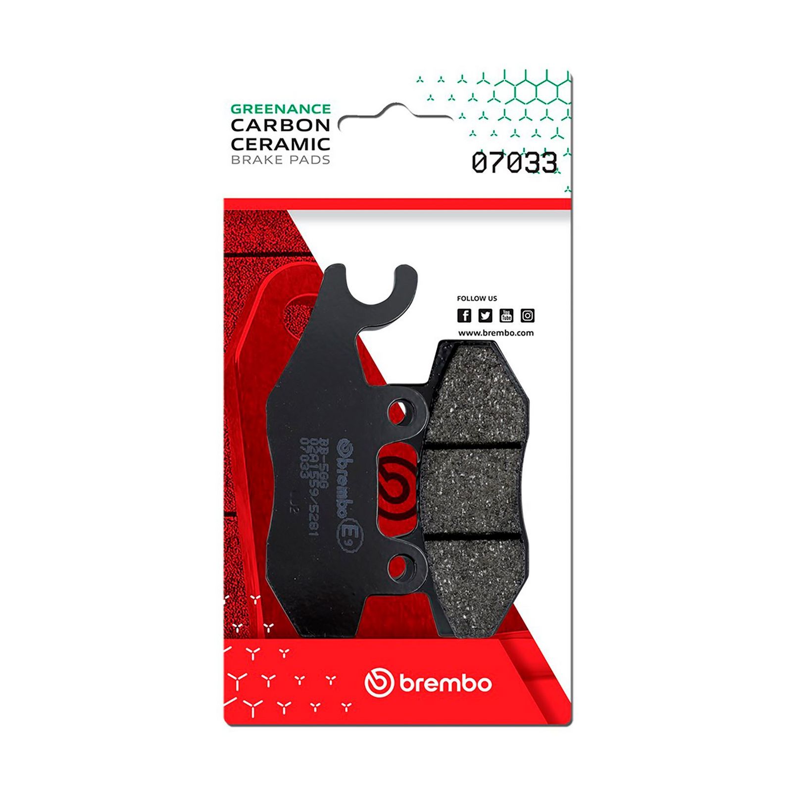 BREMBO 07033 - Bremsbelagsatz, Scheibenbremse