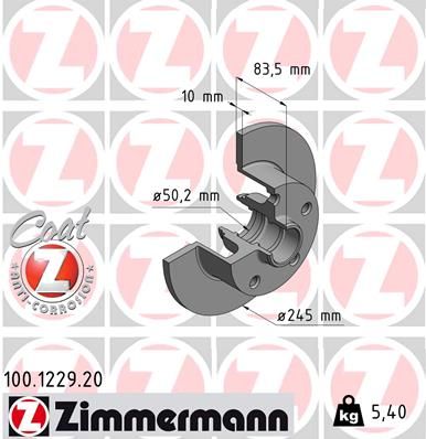 ZIMMERMANN 100.1229.20 - Bremsscheibe