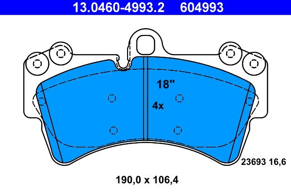 ATE 13.0460-4993.2 - Bremsbelagsatz, Scheibenbremse