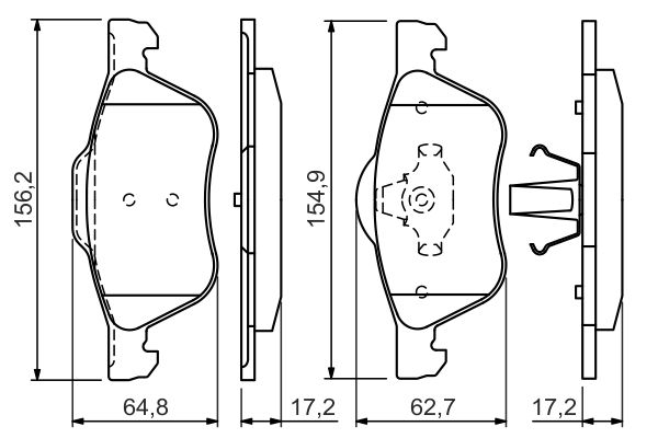 BOSCH 0 986 494 396 - Bremsbelagsatz, Scheibenbremse
