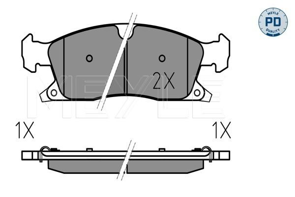 MEYLE 025 251 9021/PD - Bremsbelagsatz, Scheibenbremse