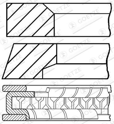 GOETZE ENGINE 08-433700-00 - Kolbenringsatz