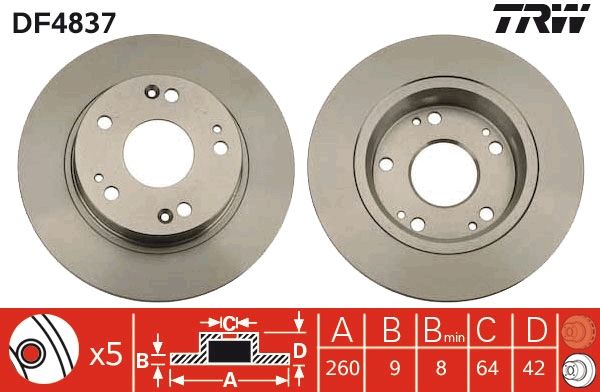 TRW DF4837 - Bremsscheibe