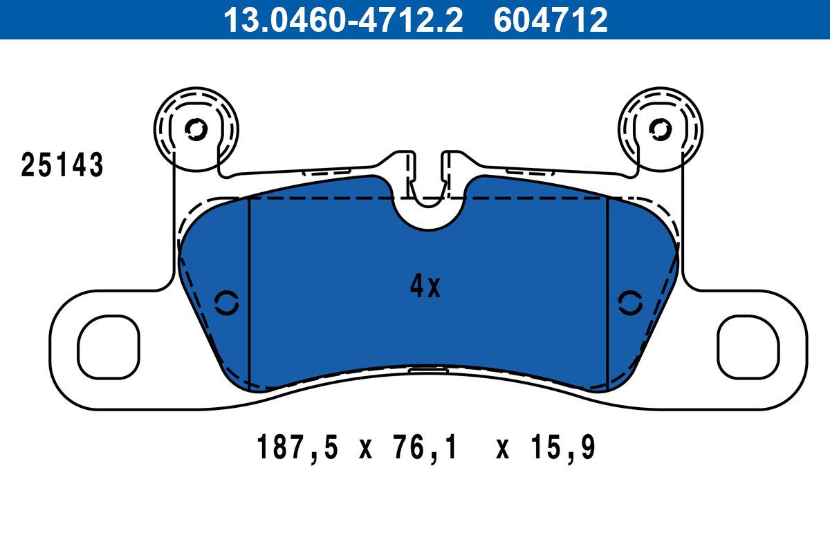 ATE 13.0460-4712.2 - Bremsbelagsatz, Scheibenbremse