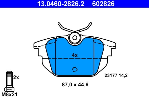 ATE 13.0460-2826.2 - Bremsbelagsatz, Scheibenbremse