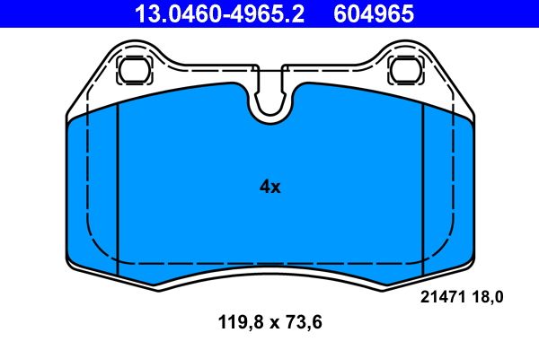 ATE 13.0460-4965.2 - Bremsbelagsatz, Scheibenbremse