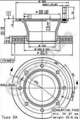 BREMBO 09.7929.90 - Bremsscheibe