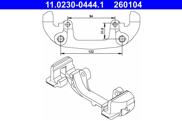 ATE 11.0230-0444.1 - Halter, Bremssattel
