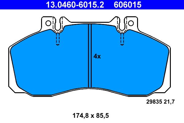 ATE 13.0460-6015.2 - Bremsbelagsatz, Scheibenbremse