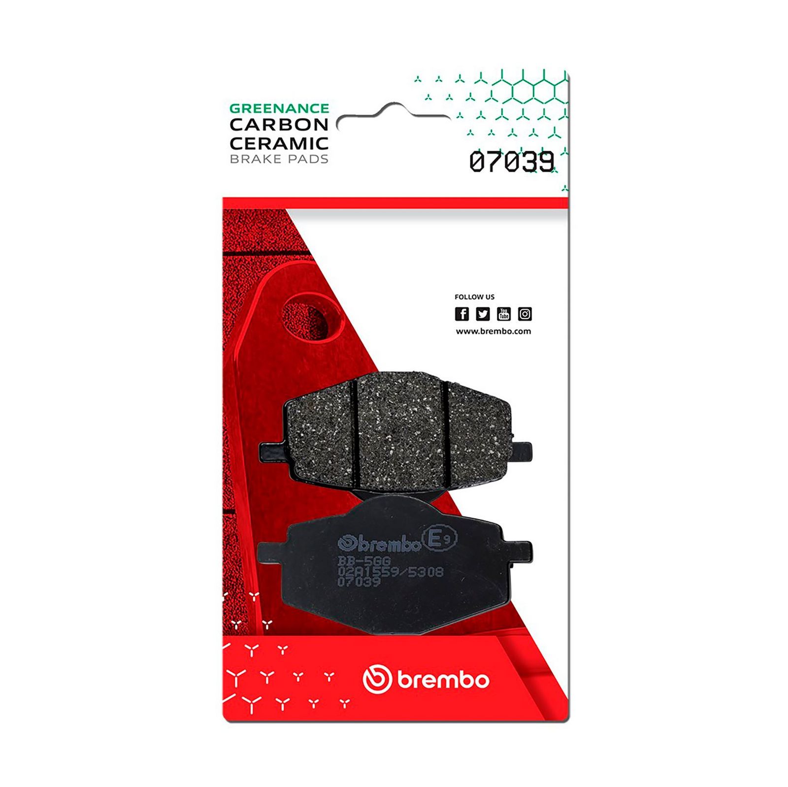 BREMBO 07039 - Bremsbelagsatz, Scheibenbremse