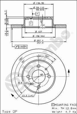 BREMBO 08.4878.10 - Bremsscheibe