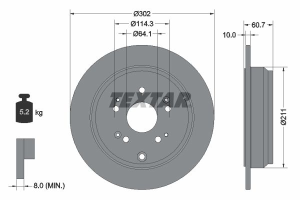 TEXTAR 92227203 - Bremsscheibe