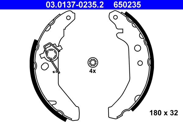 ATE 03.0137-0235.2 - Bremsbackensatz