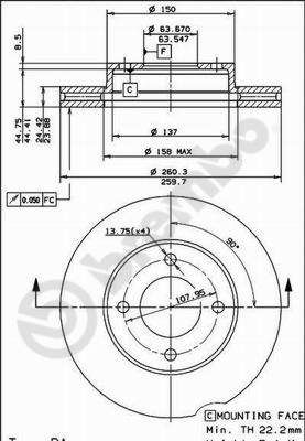 BREMBO 09.4866.30 - Bremsscheibe