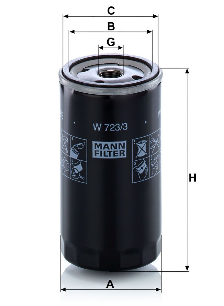 MANN-FILTER W 723/3 - Ölfilter