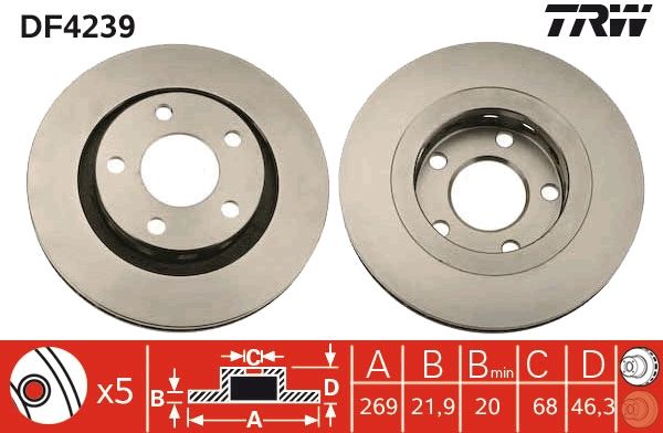 TRW DF4239 - Bremsscheibe