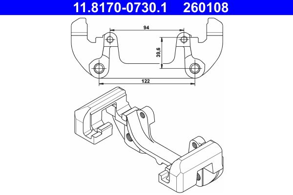 ATE 11.8170-0730.1 - Halter, Bremssattel