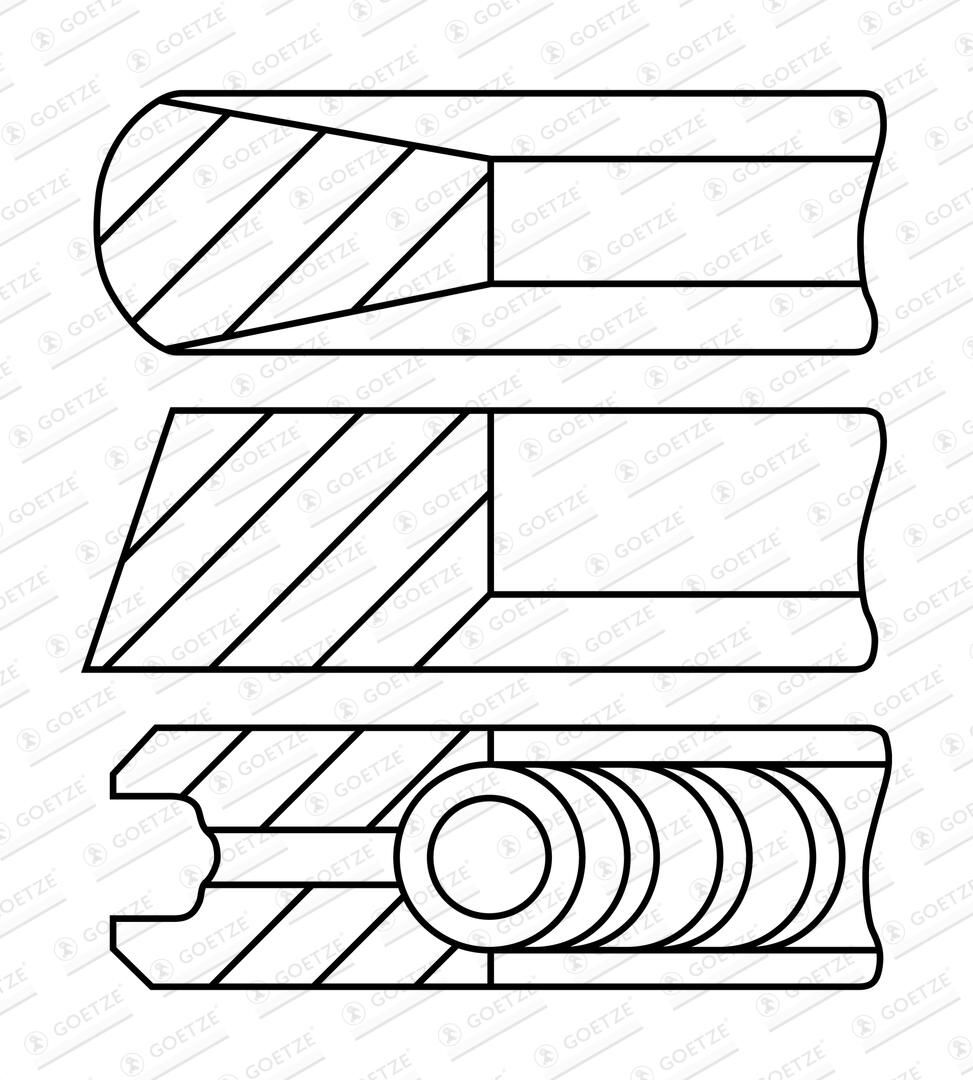 GOETZE ENGINE 08-449800-00 - Kolbenringsatz