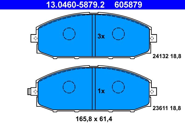 ATE 13.0460-5879.2 - Bremsbelagsatz, Scheibenbremse